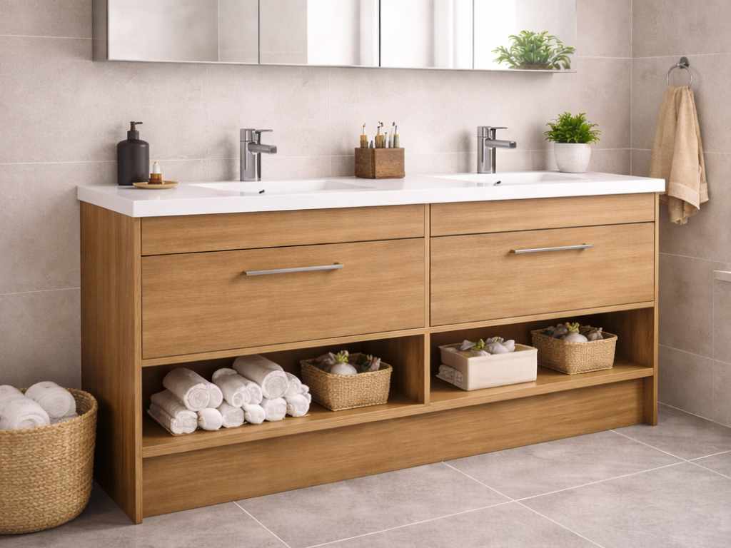 His & hers vanity setups